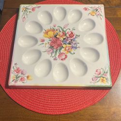 Square Vintage Deviled Egg Plate