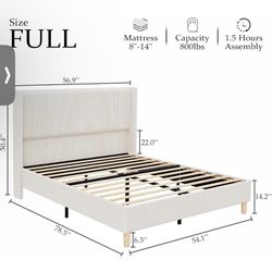 Garvee Full Size Bed Frame Beige