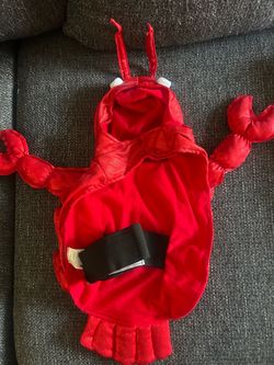 Halloween Dog Pet Easy On Off LOBSTER Crayfish Crab Hoodie Costume Outfit Dog S.