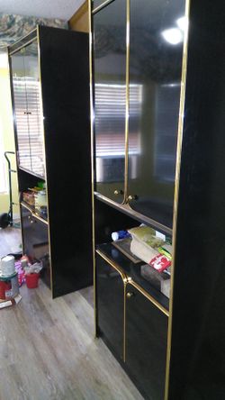 2 Black laquer cabinets