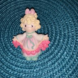 Vintage Precious Moments Girl With Hearts Pin