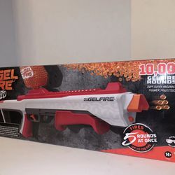 NERF Pro Gelfire Raid Blaster, Fire 5 Rounds at Once, 10,000 Gel Rounds, 800 Round Hopper, Eyewear