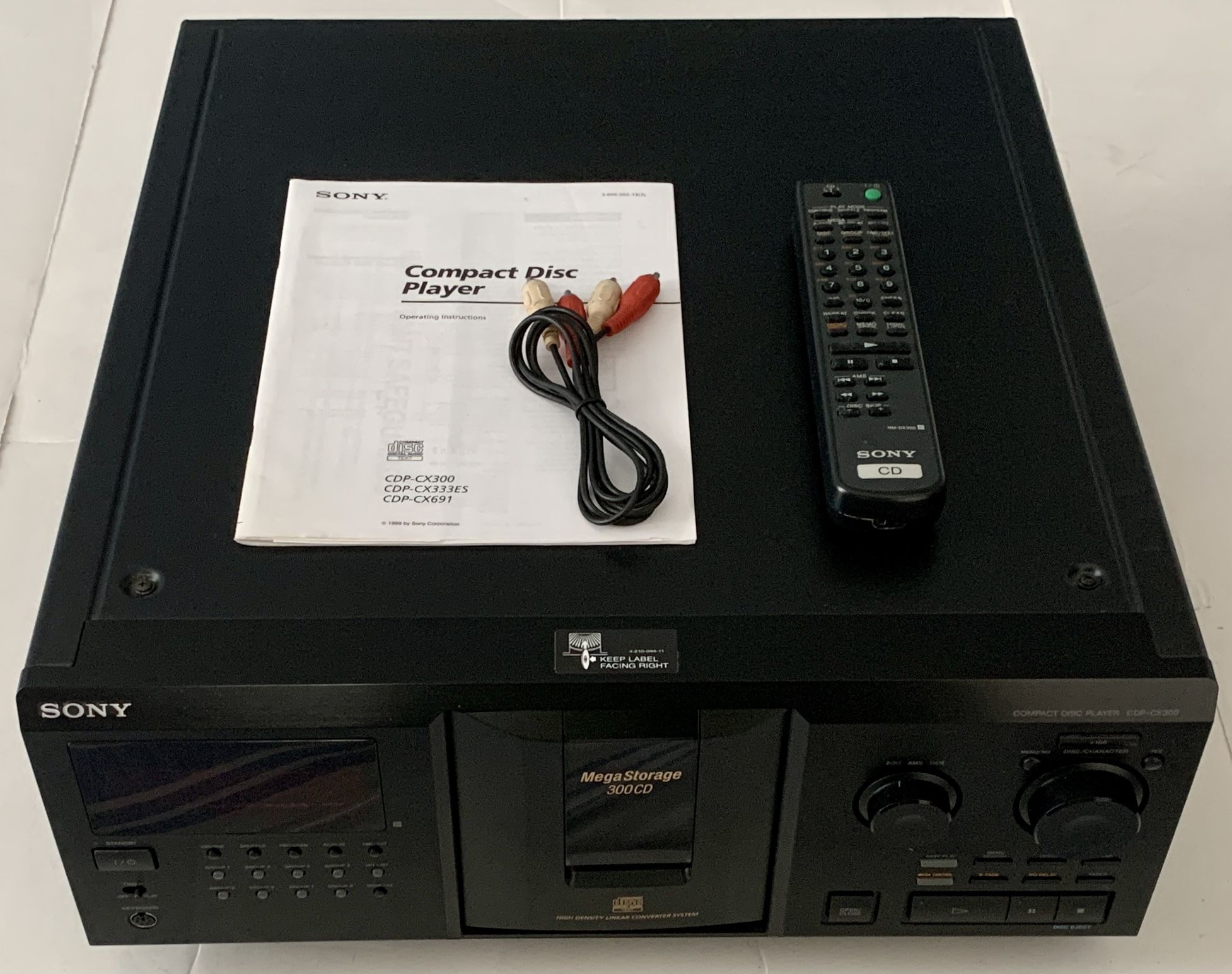Sony CDP-CX300 Mega Storage 300 Disc CD Changer Remote Manual New Belt
