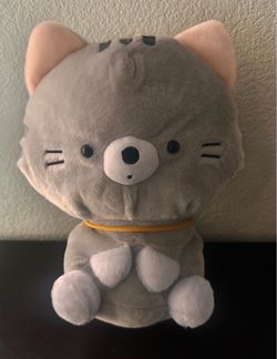 13” Kurogoma ShibaNeko Yokocho Light Grey Kitty Plush