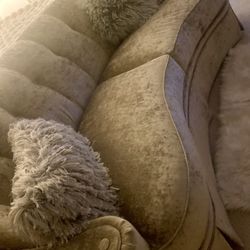 Curb Sofa By Thomas, Bell, Elegant, Crushed Velvet Brand New Custom