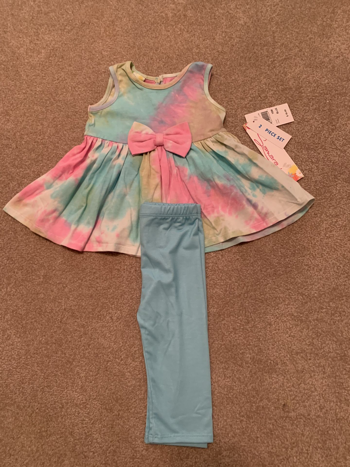 Baby Girls 2-Pc. Tie-Dye Tunic & Leggings Set,Samara brand,$36,brand new!