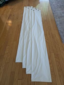 Four White Curtains 57" x 95"