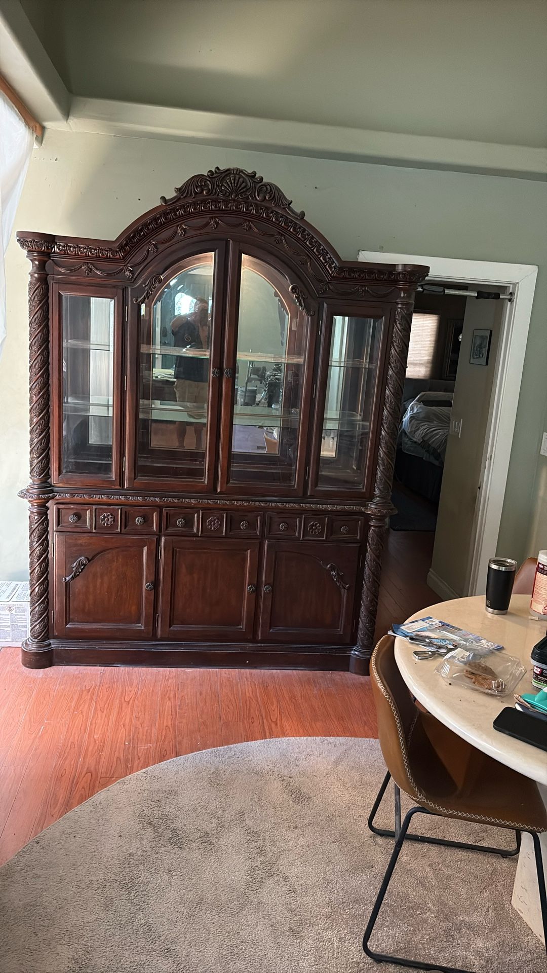 China Cabinet With Finger Touch Light  $250. obo