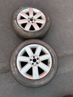 Pair (2) Subaru wheels 225 55 17 Bridgestone Ecopia tires