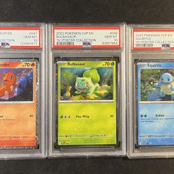 PSA 10 Bulbasaur Squirtle Charmander 151 Poster Collection Promo Set S&V POKEMON