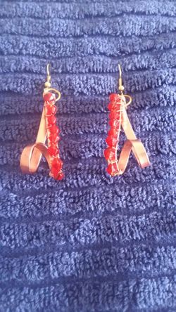 Red cristal beads earrings