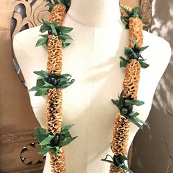 Graduation Lei.  Satin Ribbon & Kukui Lei. For ALL OCCASIONS 