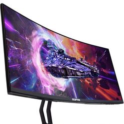 Viotek GNV34DBE 34-Inch Curved Gaming Monitor | 144Hz UWQHD 4ms | 2X HDMI 2.0, 2X DisplayPort 1.4, 3.5mm | G-Sync-Ready, FreeSync