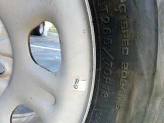 Golf cart tires and rims, 2 spare tires and rims
