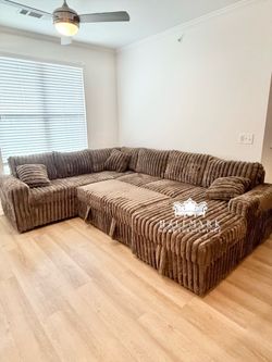(Many Colors) Fluffy Sectionals with Pullout Bed, Storage, USB