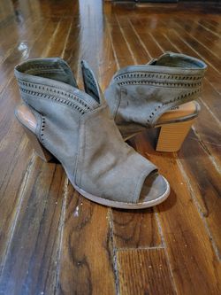 Green Open Toe Booties 8