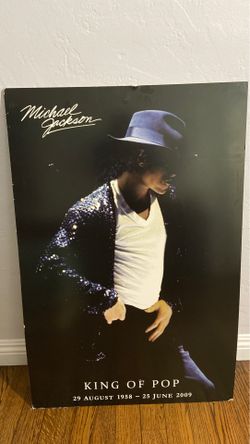 Michael Jackson King of Pop wooden poster