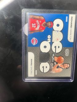 Richard Hamilton & manu Ginobili on card patch game used memorabilia