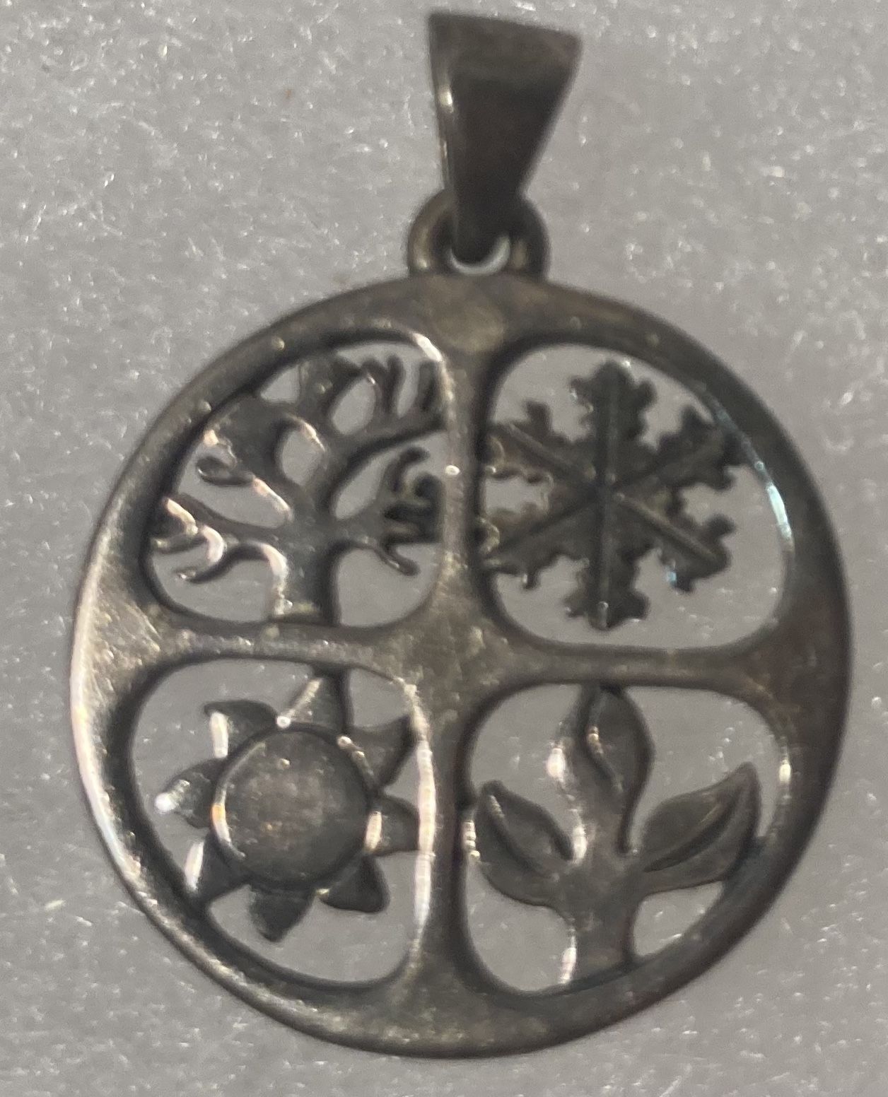 Sterling Silver Pendant Charm Tree Sun Snowflake