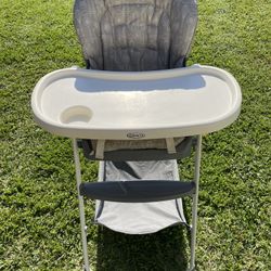 Graco 2 in 1 Compact Easy Folding High Chair Removable Tray Storage Basket