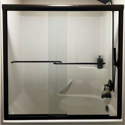 Oil rubbed bronze shower doors