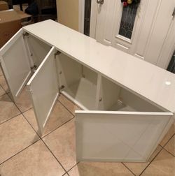 White Storage Cabinet with Doors