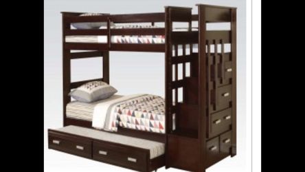 T/T Bunk Bed W/Storage and Trundle