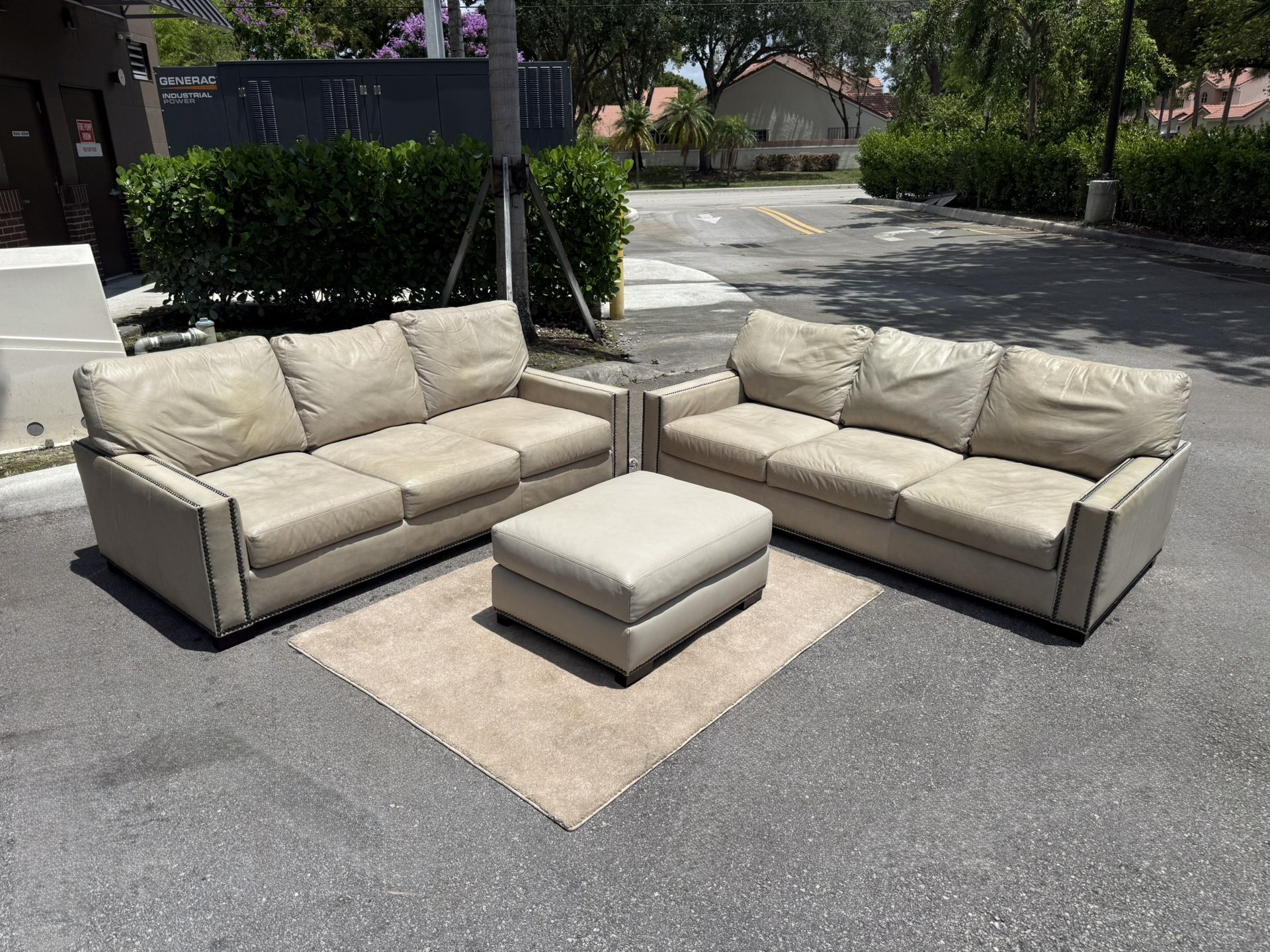 Pottery Barn Sectional Couch/Sofa Set - Leather - FREE DELIVERY 🚚