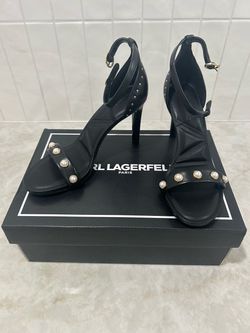 BNIB Karl Lagerfeld Kenz Pearl Ankle Strap Sandal Size 7. Retail $159.