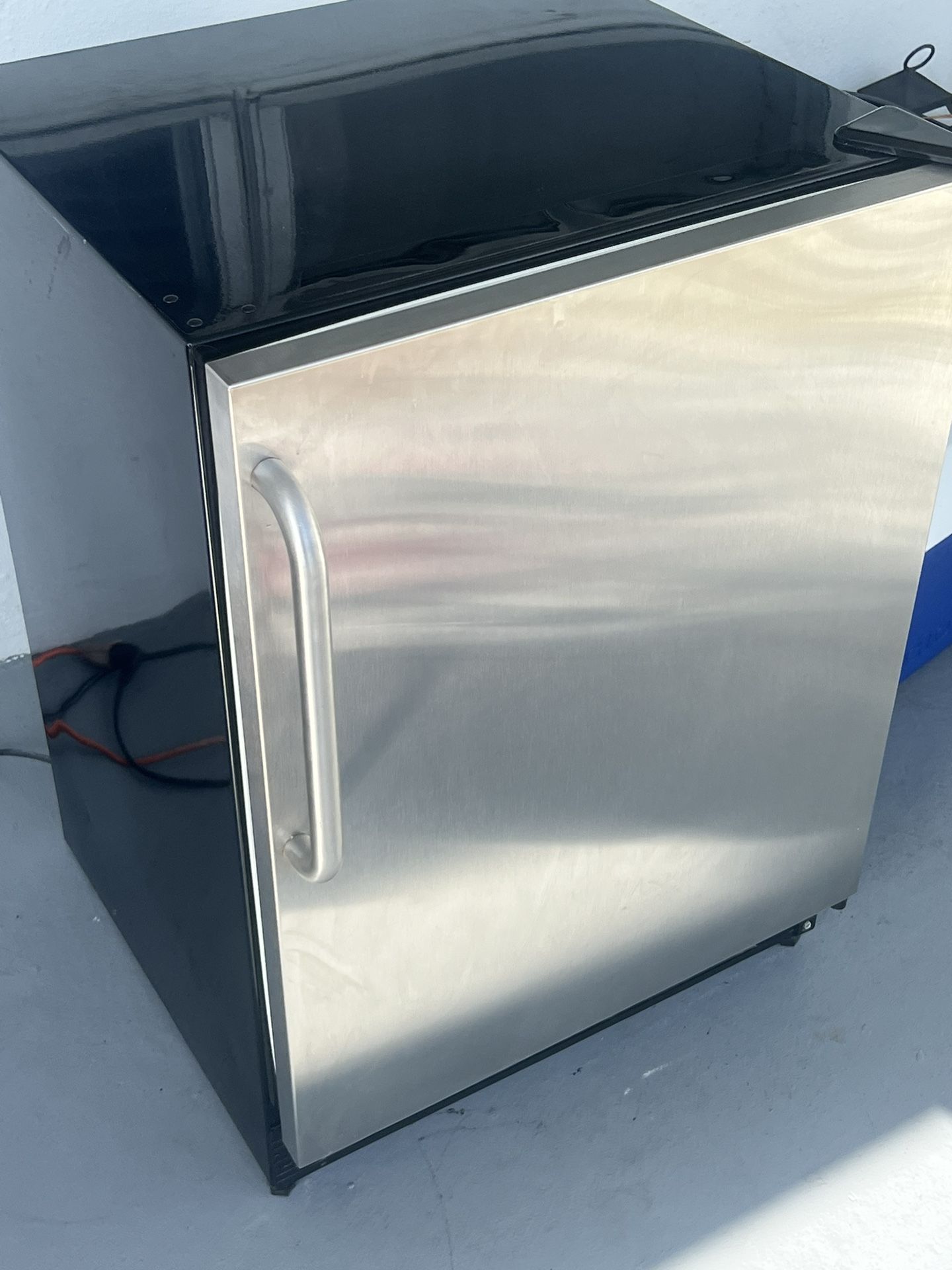 Industrial Mini Refrigerator with Freezer in Stainless Steel