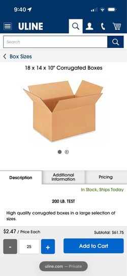Boxes 18x14x10 - uline