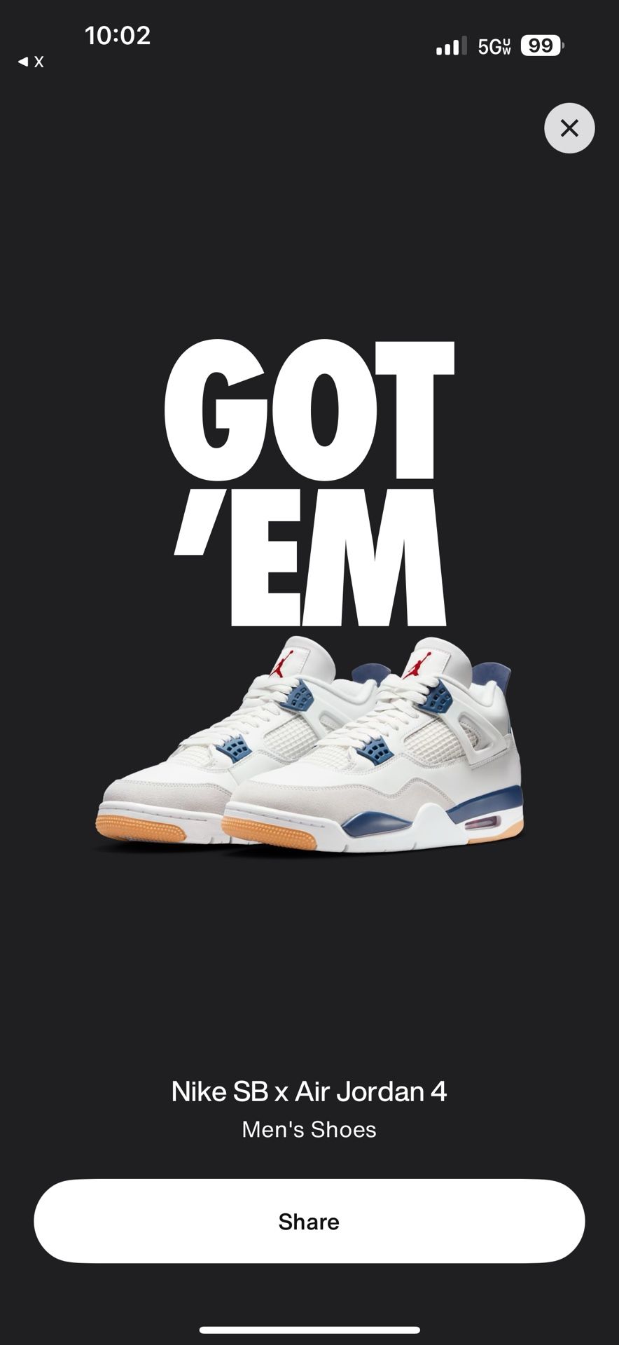 Jordan 4 Retro SB Navy Sz 11.5