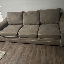 Brown 3 cushion sofa