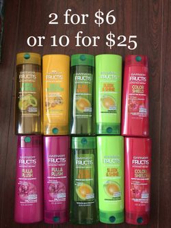 Garnier Fructis Shampoo & Conditioner 10 for $25 or 2 for $6