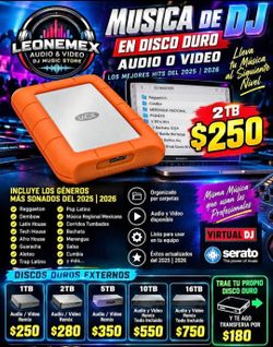 LaCie Rugged 2TB External Hard Drive with DJ Music