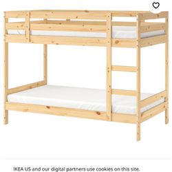 IKEA Basic Bunk Bed For Kids Unfinished Wood