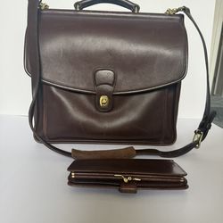 Vintage Coach Beekman Leather Briefcase  With Wallet