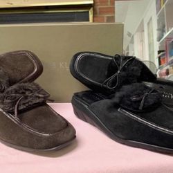 (2) For 1: Brand New In Box Ann Klein Fur lined Slides Size : 7