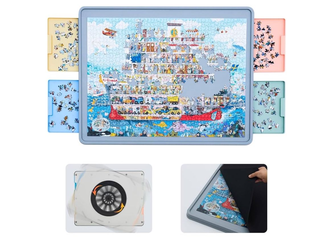 Rotating Puzzle Board With  4 Drawers!!New In Box!!