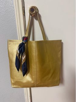 Gold Genuine Leather Tote