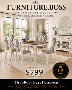 7pc Farmhouse Dining Table Set