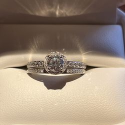 Diamond wedding ring and band .59 carat