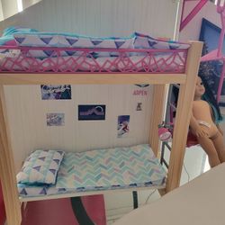 American Girl Corienne Tan And Ski Cabin