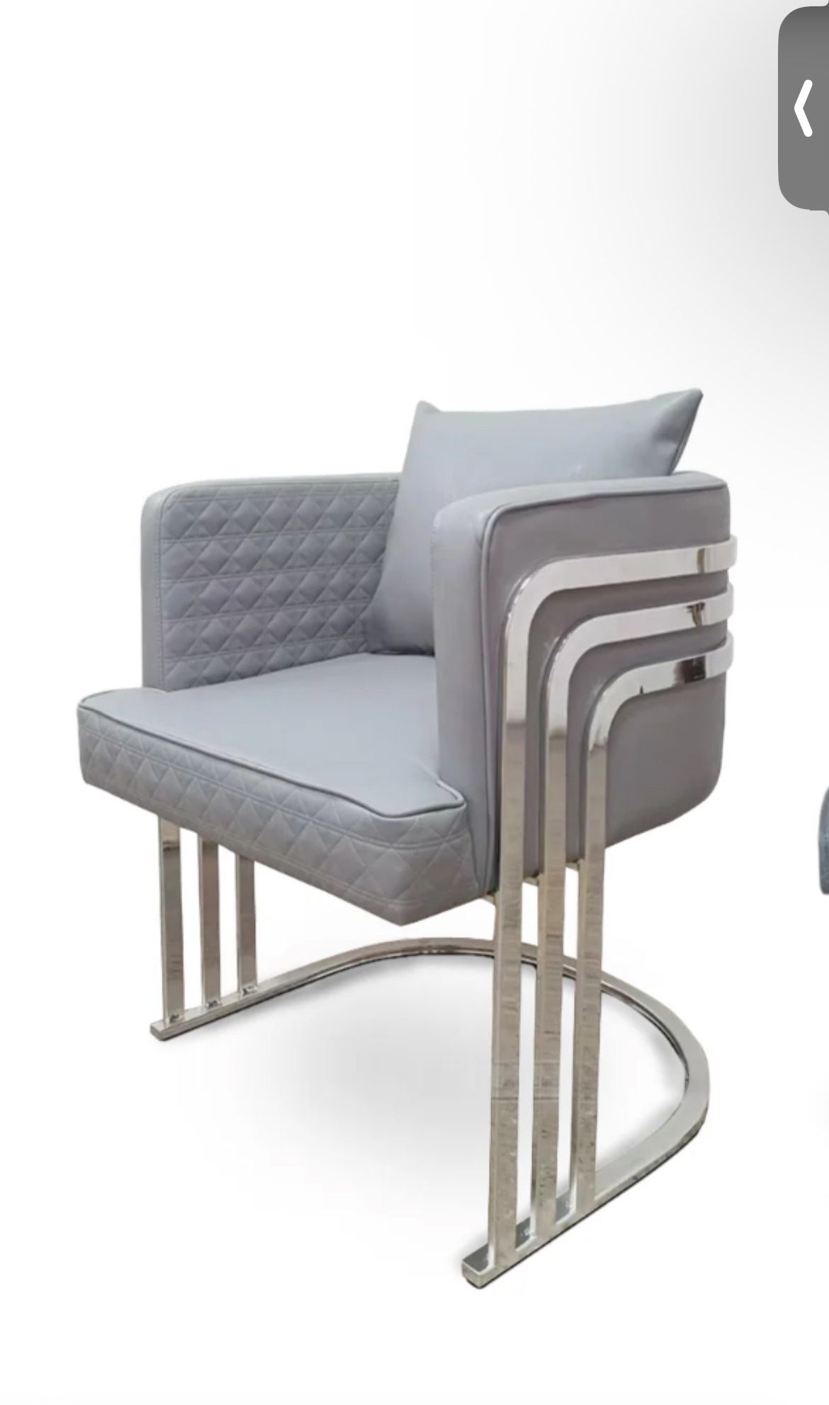 Luxury Modern Grey Accent Chair with Chrome Legs