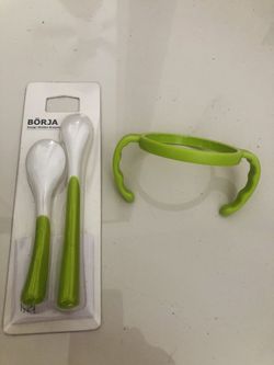 Drying rack, bottle & spoons