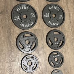BRAND NEW Full Set Of Cast Iron Weight Plates  from 5s to 45s [Total: 245 lbs] 