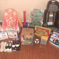 Kids Stuff: Car Seat, Toys, Baby Gate, Stroller, Rocking Chair, Beach Chair, Monitors, Clothes, Shoes, Puzzles