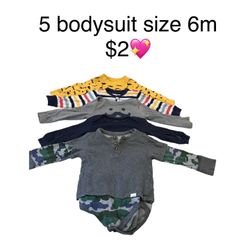 5 BODYSUIT BABY BOY SIZE 6M PRE LOVE CONDITION 💖💖1X 