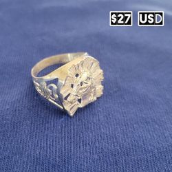 Anillo De Herradura De Plata