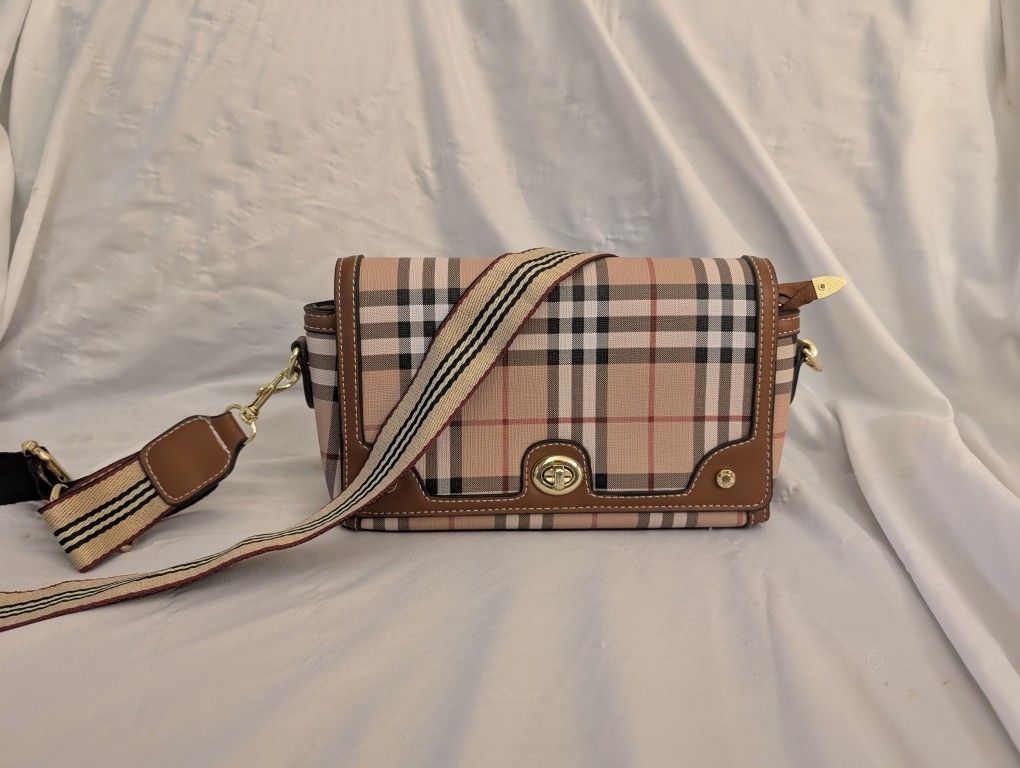 Burberry Note Check Crossbody Bag